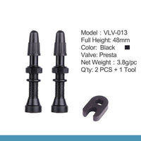Bicycle 1Pair 48mm 60mm Presta Valve for Road MTB Bicycle Tubeless Tires Brass Core Alloy Stem Tubeless Sealant Compatible