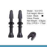 Bicycle 1Pair 48mm 60mm Presta Valve for Road MTB Bicycle Tubeless Tires Brass Core Alloy Stem Tubeless Sealant Compatible