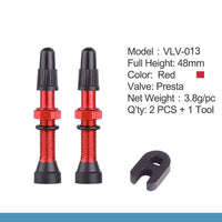 Bicycle 1Pair 48mm 60mm Presta Valve for Road MTB Bicycle Tubeless Tires Brass Core Alloy Stem Tubeless Sealant Compatible