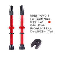 Bicycle 1Pair 48mm 60mm Presta Valve for Road MTB Bicycle Tubeless Tires Brass Core Alloy Stem Tubeless Sealant Compatible