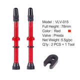 Bicycle 1Pair 48mm 60mm Presta Valve for Road MTB Bicycle Tubeless Tires Brass Core Alloy Stem Tubeless Sealant Compatible