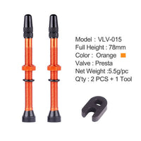 Bicycle 1Pair 48mm 60mm Presta Valve for Road MTB Bicycle Tubeless Tires Brass Core Alloy Stem Tubeless Sealant Compatible